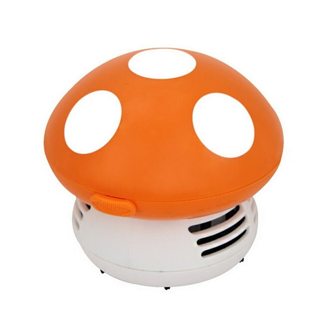 MasteelfCA Mini Mashroom Tabletop Cleaner Vacuum Cleaner Handy Hand Cleaner Desk Table Dust Cleaner (Orange)