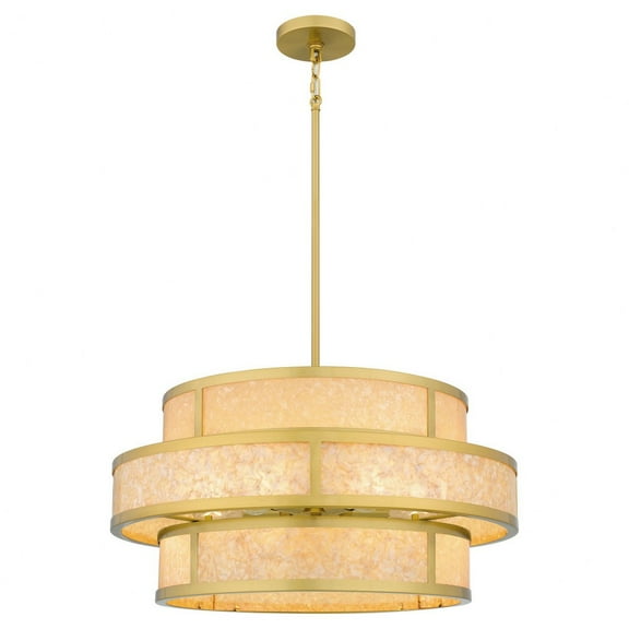 Quoizel Stoneland 6-Light Brushed Gold Pendant Light