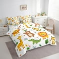 thumbnail image 3 of Homewish Zoo Animal Giraffe Lions Elephant King Comforter Sheet Set, Reversible Super Cozy Boys Girls Bedding, 7-Piece, 3 of 8