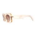 thumbnail image 3 of Womens Mod Chunky Plastic Rectangle Oval Lens Minimal Sunglasses Beige Brown, 3 of 4