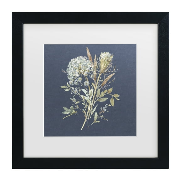 Lisa Audit 'Bohemian Blue 05 on blue' Matted Framed Art