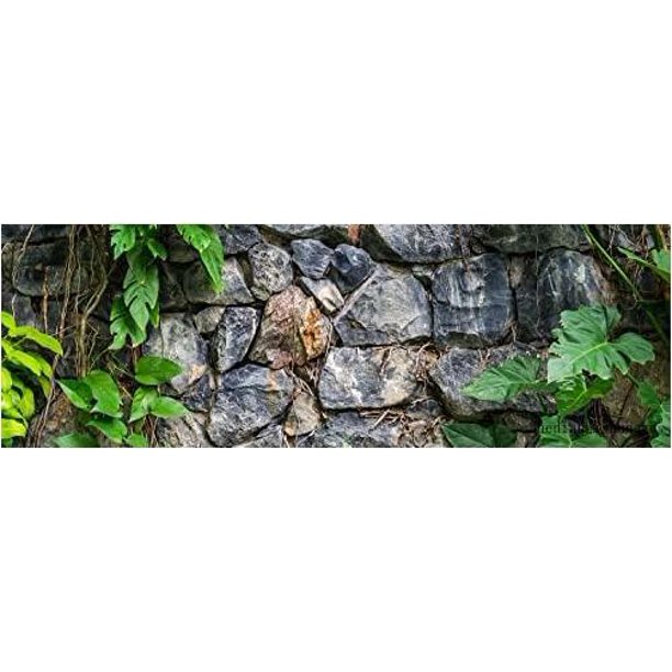 aquarium terrarium backgrounds main (rock wall with plants, 48”l x 15”h