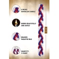 thumbnail image 5 of Ner Mitzvah, 14.5" Handcrafted Braided Havdalah Candle - Red White and Blue - 2 Pack, 5 of 5