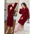thumbnail image 6 of PAVILIA Red Short Robes for Women, Plush Soft Womens Bathrobe Lightweight, Fluffy Fuzzy Cozy Women’s Bath Robe Knee Length, Shower Spa House Kimono Robe, S/M, 6 of 8