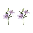 thumbnail image 2 of ZZkhGO 2 Pack Artificial Lily Flowers, Lifelike Silk Cloth Realistic Fake Lilies, No Maintenance Faux Flower Arrangement for Home Wedding Party Decor, Purple, 2 of 6