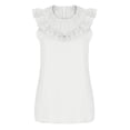 thumbnail image 5 of QUINDOS Womens Tank Tops 2025 Basic White Fashion Round Neck Sleeveless Blouse T-Shirt Solid Summer Tops Blouse Camisoles Camisoles for Women 2025, 5 of 7