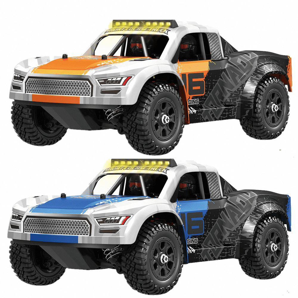 JoyStone 1:16 Scale RC Short Course Truck for Boys & Adults, 4WD 25mph High-Speed RC Car with Metal Drivetrain, LED Lights, 2 Batteries, Blue
