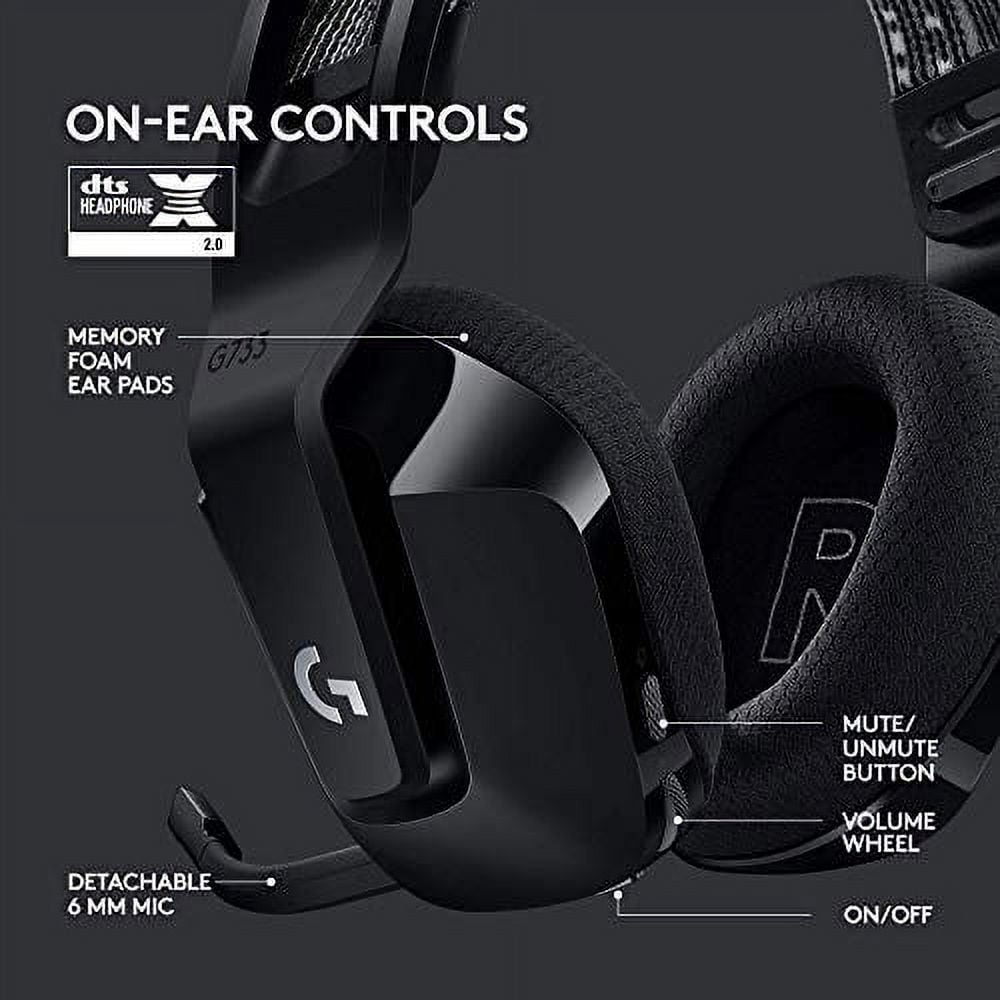 Logitech G G733 LIGHTSPEED Wireless RGB Gaming Headset w/ Suspension  Headband; On Ear Controls, Memory Foam Ear Pads - Black - Micro Center