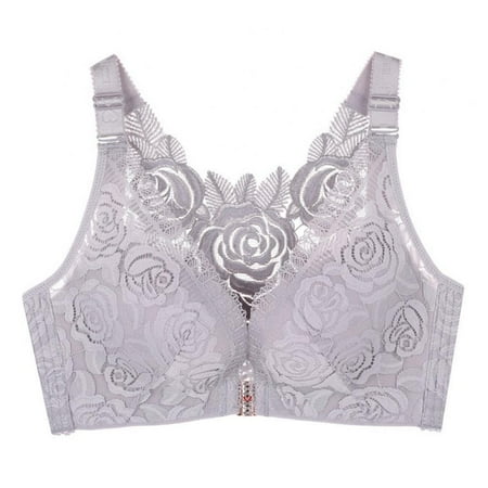 

Front Closure Bra Floral Lace Bra Thin Cup Bra Push Up Bra Adjustable Strap Bralette 3/4 Cup Bra Wire Free Bra Summer Thin Mold Cup Bra