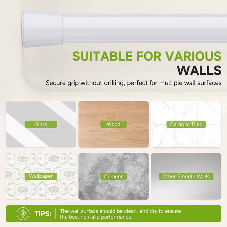 Tension Curtain Rod 28-48 Inches No Drill White 6 Pack photo 3