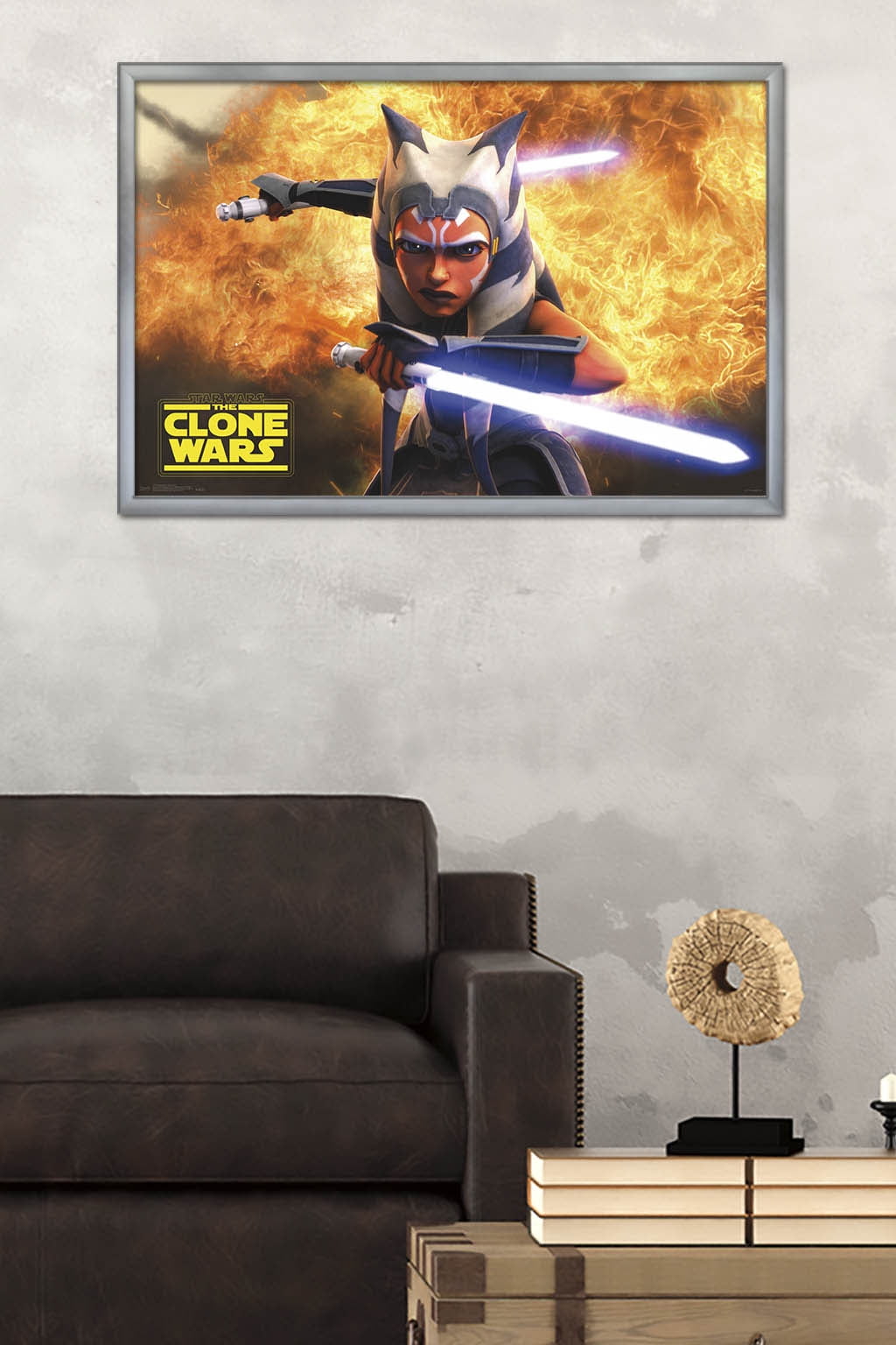 Star Wars: The Clone Wars - Ahsoka Tano Wall Poster, 22.375" x 34", Framed