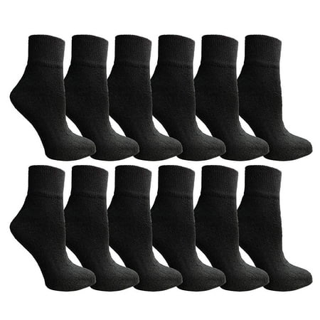 Yacht & Smith Mens & Womens Ankle Wholesale Bulk Pack Athletic Sports Socks, by SOCKS'NBULK (Womens 9-11 (Shoe size 5-10), 12 Pairs Black)