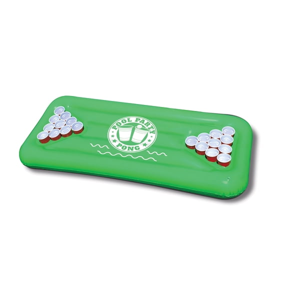 BigMouth Inc Inflatable Pool Party Pong Game – Inflatable Pool Beer Pong Table, Wipes Clean and Deflates for Compact Storage, 5 Feet Long and Over 6 Feet Wide