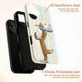 thumbnail image 4 of Cute Curious Monkey Ice Cream Sundae Phone Case, Retro Striped Dessert Design Protective Cover for iPhone 16 15 14 13 12 11 Pro Max Plus Mini, 4 of 6