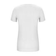thumbnail image 5 of Olyvenn Stylish Womens Plus Size Tops Summer Dressy Hollow Out Boat Neck Short Sleeves Lightweight T-Shirt Color Blocked Patchwork Tee White M, 5 of 6