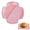 thumbnail image 1 of Uxcell 100 Pcs Hojas de Papel Encerado para Alimentos, 7 x 7 Pulgadas, Forros de Cesta de Alimentos Cuadrados para Sándwich, Hamburguesa, Pan, Rosa, 1 of 7