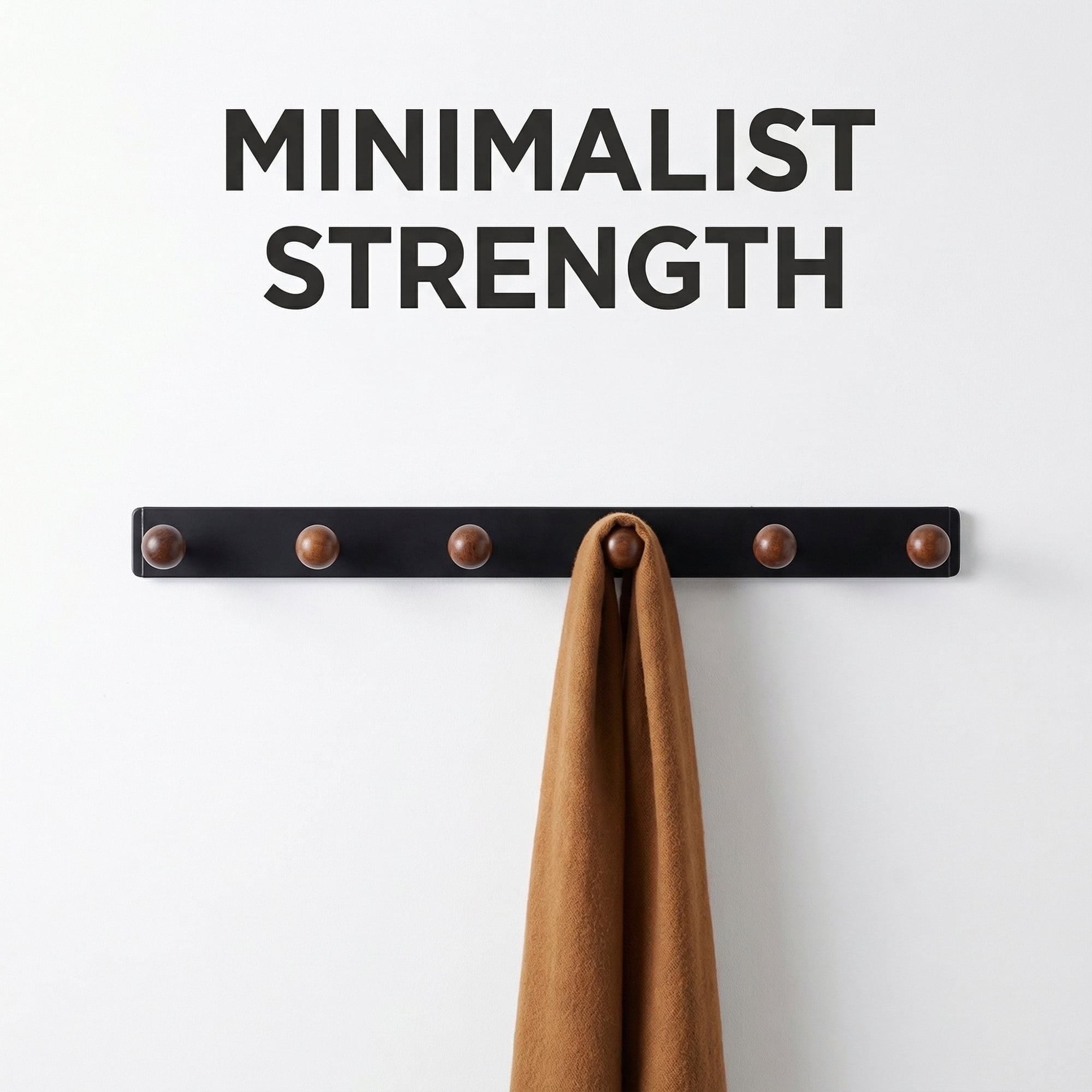 Unique Bargains Coat Rack Wall Mount Aluminum Wood Hook for Entryway Black 18.9"x1.6"