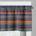 thumbnail image 3 of Ambesonne Striped Valance Pack of 2, Retro Aztec Art, 42"X12", Teal Plum and Orange, 3 of 5