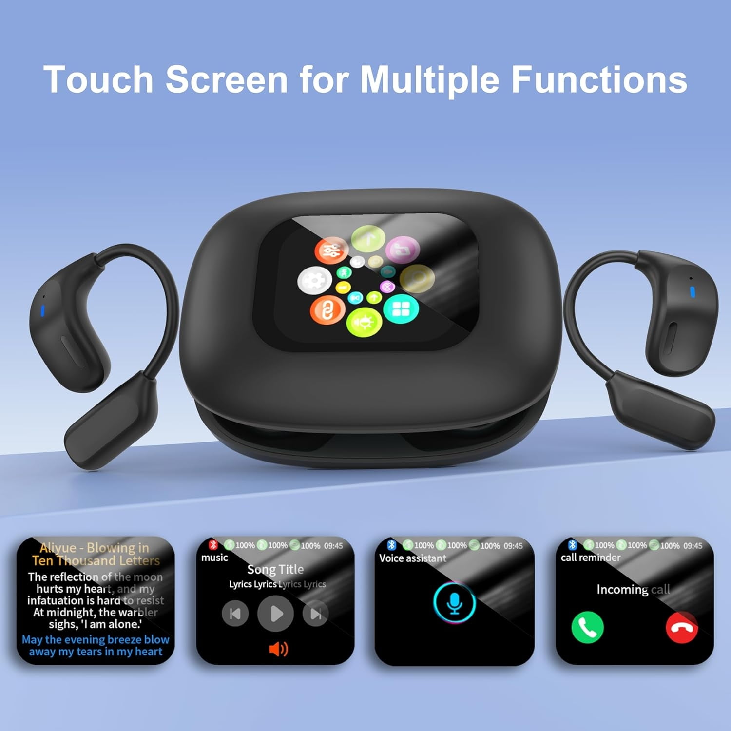 ANSTEN AI Vertaal Oordopjes - Open Ear Koptelefoon Met Touchscreen - Realtime Vertaling In 144 Talen