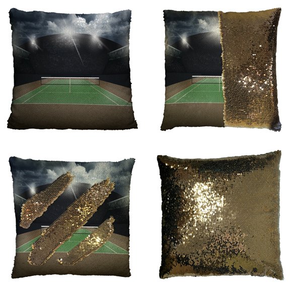 ECZJNT Tennis Court Pillow Case Home Decor Cushion Cover 16x16 Inch