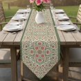 thumbnail image 6 of Abstract Flowers Print Table Runner Linen Burlap Table Runner 90 Inches Long Retro Bohemia Ethnic Botanical Style Dresser Scarves for Kitchen Island Coffee Dining Room Party Holiday Decor 13"x90", 6 of 8