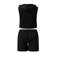 thumbnail image 4 of Men Summer Set Solid Color Sleeveless Hooded Tank Tops Shorts, 4 of 6
