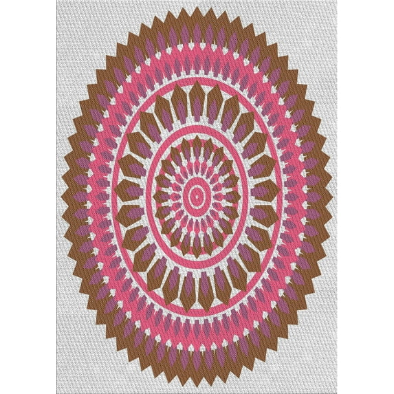 Ahgly Company Indoor Rectangle Patterned Bright Maroon Red Novelty Area Rugs, 7' x 9'