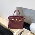thumbnail image 2 of Bolso de platino con hebilla dorada, bolso de mano de piel auténtica con gran capacidad, bolso Kelly para mujer, nuevo estilo 2025, bolso de hombro de moda, 2 of 4