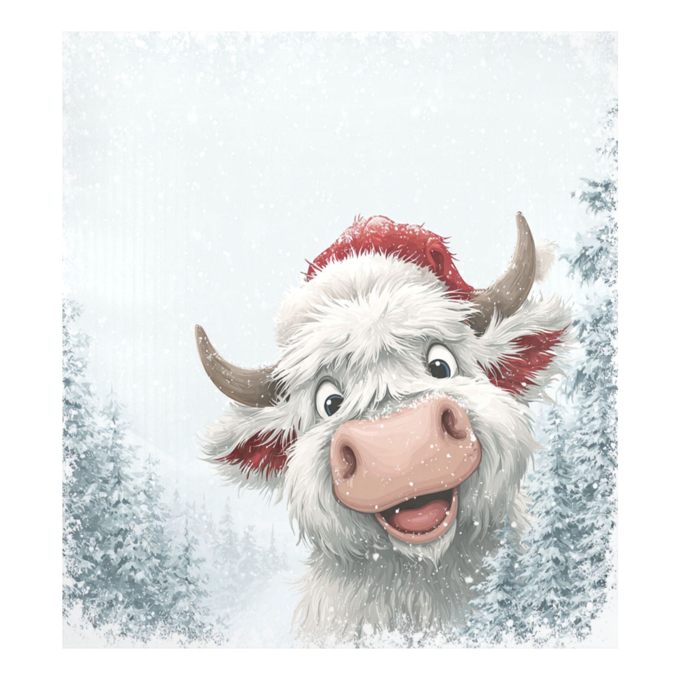 Dishwasher Magnetic Refrigerator Magnet Cover Sticker Home Decorative 23"x26" Snow Highland Cow