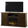 thumbnail image 3 of Twin Star Home Barn Door TV Stand for TVs up to 70 inches with ClassicFlame Electric Fireplace, Sawcut Espresso, 3 of 7
