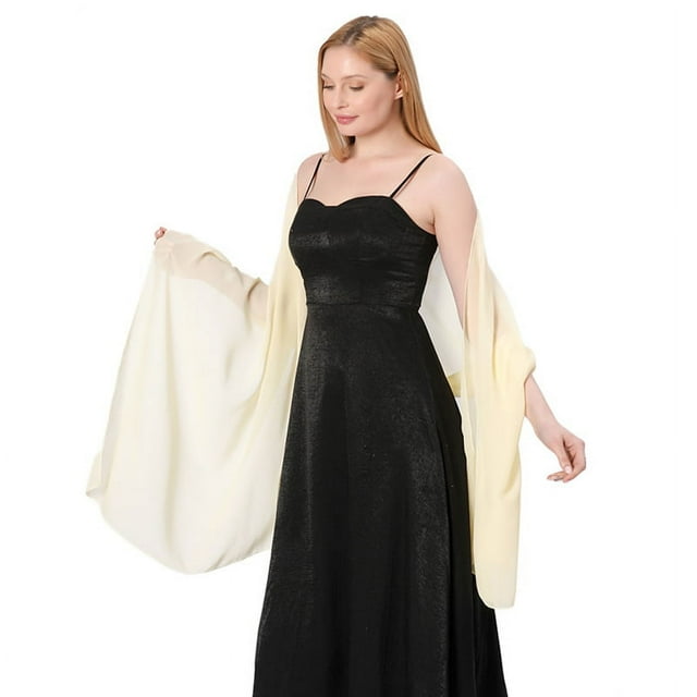 Chal de gasa de color sólido para cena, para novia, dama de honor, vestido de boda, cheongsam, fiesta, chal, bufanda de doble uso para mujer