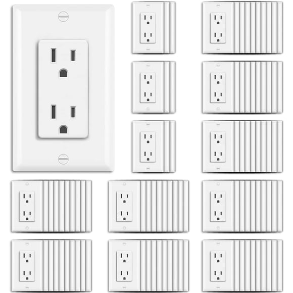 Tomacorriente decorativo BESTTEN de 15 A, 125 V, 1875 W, paquete de 100