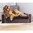 thumbnail image 1 of Sofá cama para mascotas moots Furry Pet Lounge, con estructura de madera, cojín ergonómico con funda extraíble, cuenta con cordones en los reposabrazos e incluye almohadas de peluche esponjosas, 1 of 10