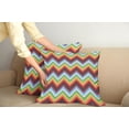 thumbnail image 3 of Ambesonne Colorful Throw Pillow Cover 2 Pack, Zigzag Sharp Vibrant, 18", Multicolor, 3 of 6