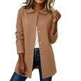 thumbnail image 2 of Danhjin Fall Coats for Women Lapel Long Sleeve Casual Button Long Jackets Winter Going out Outdoor Fashion Outerwear, 2 of 4