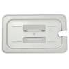 Cold Pan Cover - Fourth Size Cold Food Pan Notched Cover With Handle Translucent