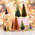 thumbnail image 6 of JUNWELL 4PCS Artificial Mini Christmas Trees  Upgrade Sisal Trees with Wood Base Bottle Brush Trees for Christmas Table Top Decor Winter Crafts Ornaments Green  Gold and Ivory, 6 of 10