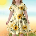 thumbnail image 2 of Glisme Fashion Girls Dresses Size 8-9 Y Festival Print Slim Short Sleeved Dress Yellow Sundress For Girl, 2 of 4