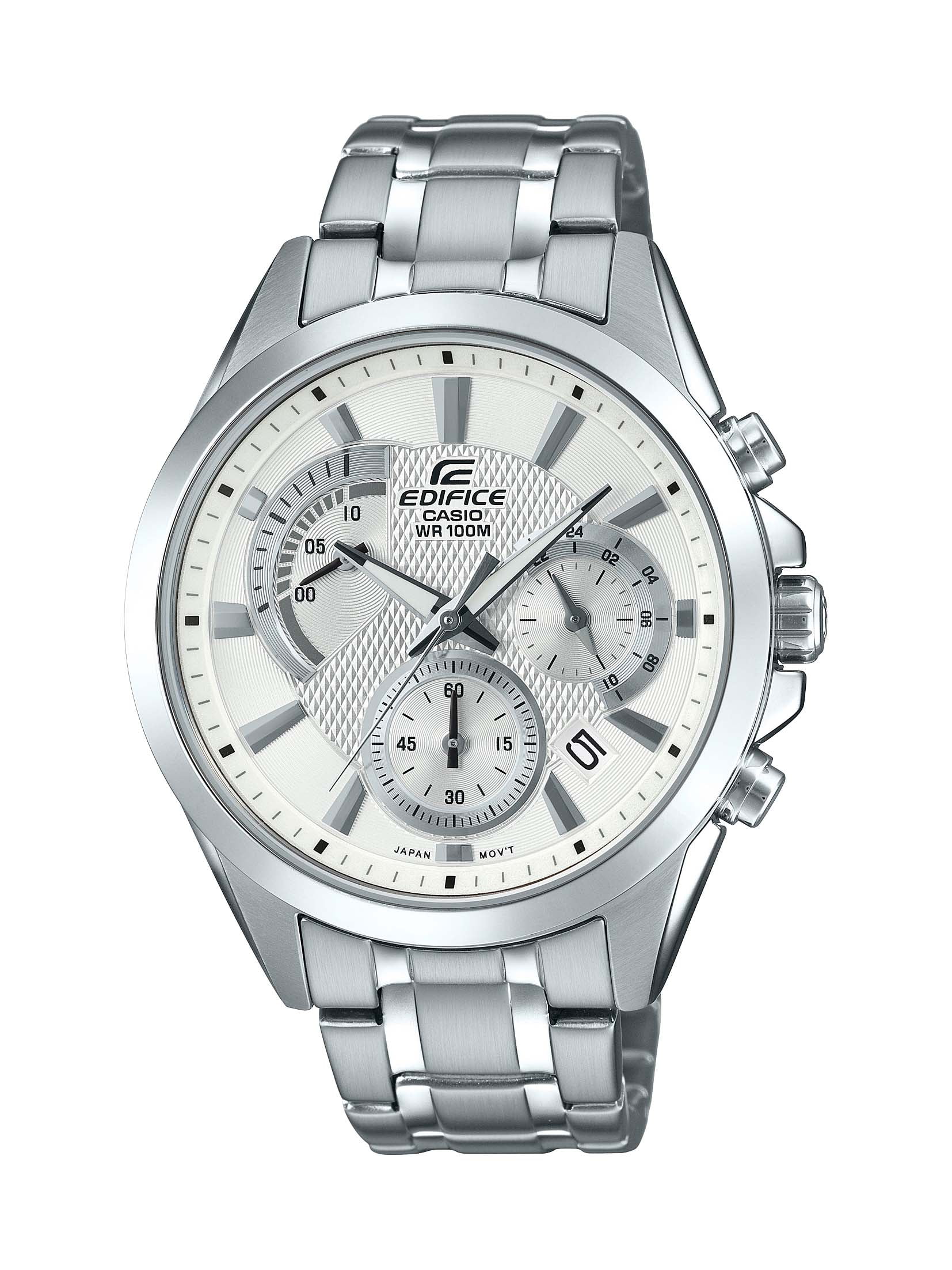 Edifice Watch, Dial EFV-580D-7AVUDF Casio Chronograph Steel Stainless Men\'s Silver