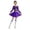 Dark Purple, variant on Girls Cheer Leader Sparkly Long Sleeve Cheerleading Dance Dress Uniform for Musical Festival Black 10