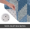 thumbnail image 6 of Rateoe Cozy Knitted Blue Chevron Pattern Flannel Door Mat Indoor Outdoor Entrance, Waterproof All-Weather Doormat,Fade Resistant, Low Profile Entryway Mat 16x24in, 6 of 7