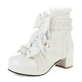 thumbnail image 5 of Mostsola Kawaii Ankle Boots for Women Goth Lolita Platform Booties Lace up Cute Dress Shoes, 5 of 8