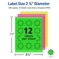 thumbnail image 6 of Avery Burst ID Labels, 2-1/4", Assorted Neon, 180 Total (5995), 6 of 9