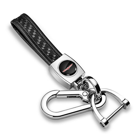 Jeep Trailhawk in Black Real Black Carbon Fiber Loop-Strap Chrome Hook Key Chain