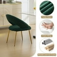 thumbnail image 6 of Modern Teddy Dining Chairs Set of 2, Comfort Accent Chairs with Curved Open Backrest and Metal Legs, Upholstered Dining Room Chair for Living Room, Bedroom, Kitchen, Green, 6 of 9