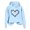 03 Light Blue, variant on Valentines Day Hoodies for Women, Heart Print Hoodie, Long Sleeve Hooded Sweatshirt Women Valentine's Day Women's Love Printed Hoodie Long Sleeved Hooded Sweatshirt