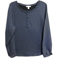 thumbnail image 3 of Vintage America Women's Blouse, Black/Quiet Harbor Stripe XL - NEW, 3 of 3