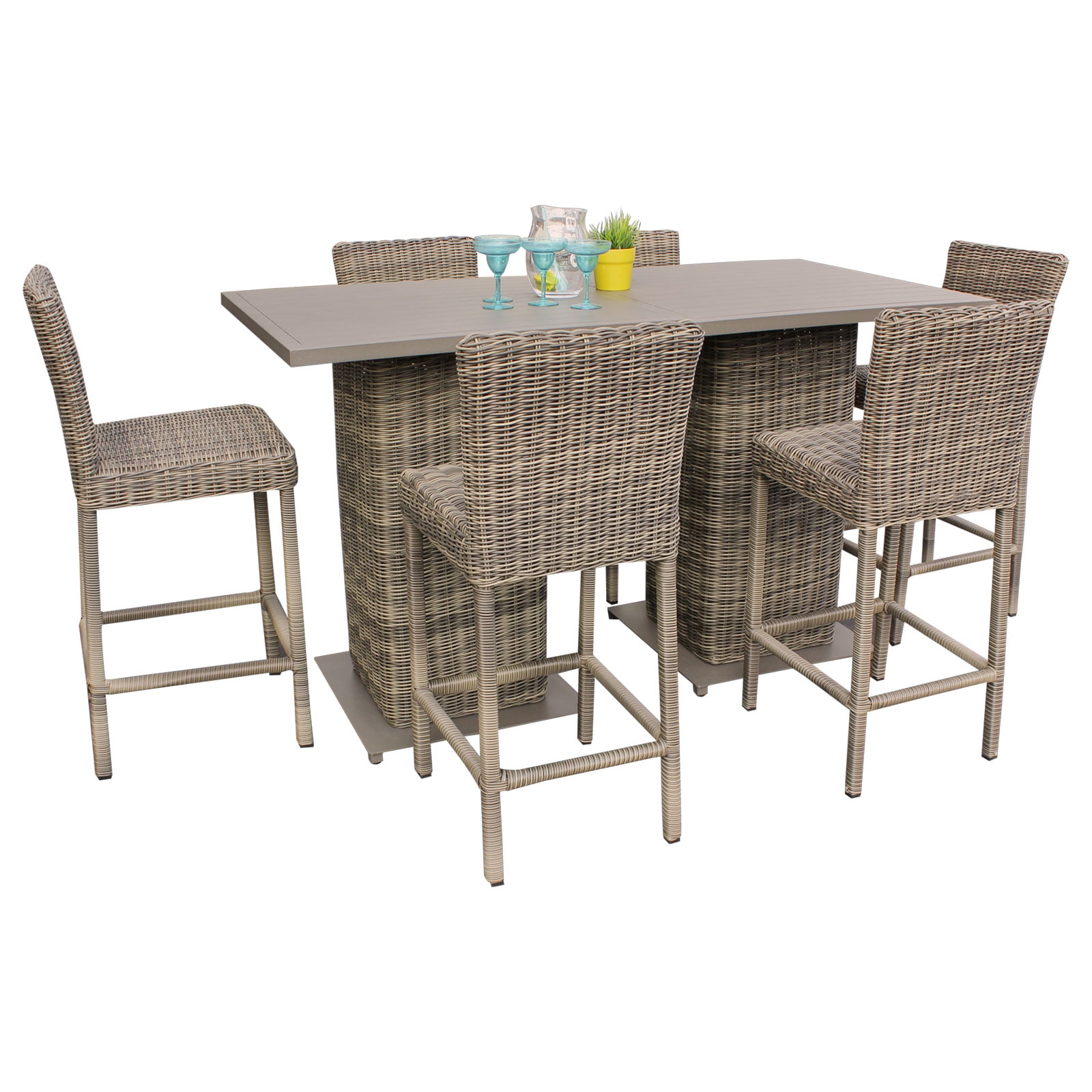 Royal Pub Table Set With Barstools 5 Piece Outdoor Wicker Patio Royal Pub Table Set With Barstools 5 Piece Outdoor Wicker Patio Furniture