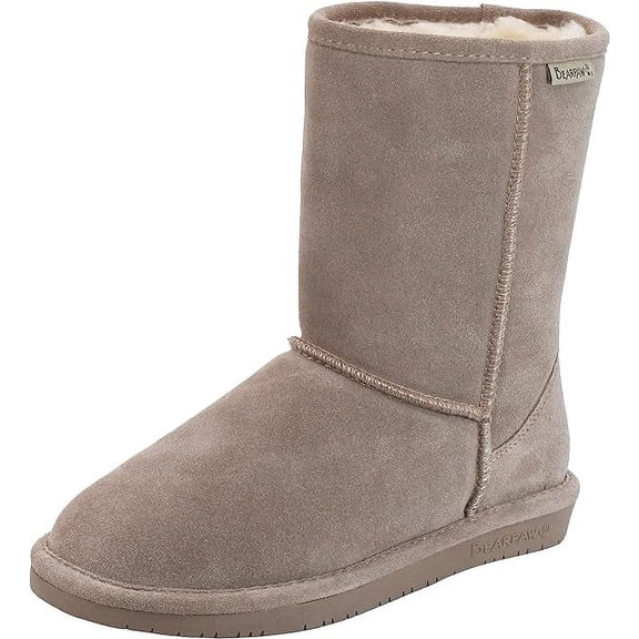 BEARPAW Women's Emma Short Boot, Taupe, 7.5 M US