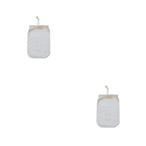 Cateissary Bolsa de filtro de bebida de jugo de café con cordón de algodón para alimentos vegetales colador de malla fina bolsas de yogur barra 8x12 pulgadas 2Conjunto